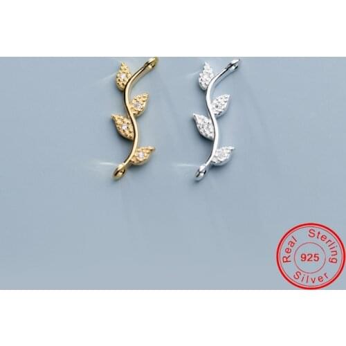 UQBing Gold Silver Leaves Crystal Charms DIY Fit for necklace&bracelets Jewelry Making 18*7*1.6mm