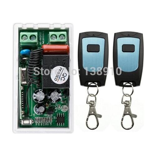 Latest AC220V 1CH 10A Remote Control Light Switch teleswitch Relay Output Radio Receiver Module and 2*Waterproof Transmitter
