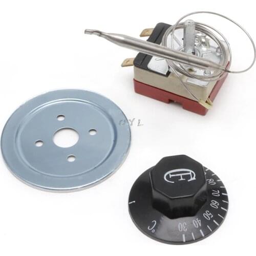 250V 16A Temperature Controller 30-110 Celsius Thermostat Knob Capillary Switch