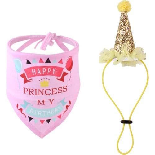 Dog Birthday Set Pet Birthday Hat Bandana Scarf Set For Dog Puppy Birthday Party Supplies Dropshipping New