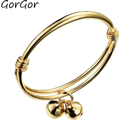 GorGor Baby Pull Mouth Bracelet Baby Classical and Lively Bell Size Adjstable Childrens Fashion Bracelet Auspicious Gift 487