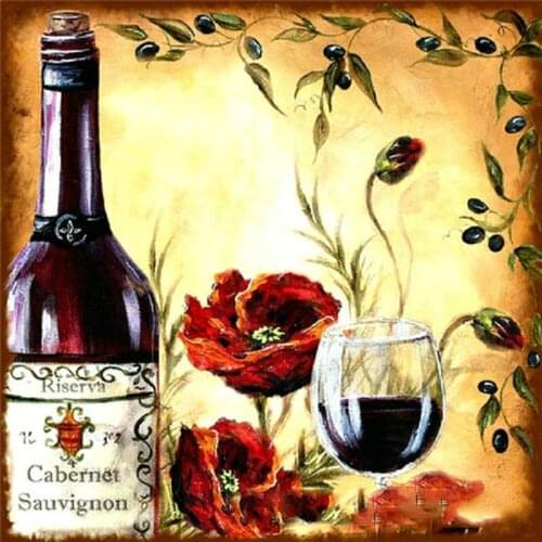 Wine bottle diamond painting landscape icon 5d diy diamond mosaic diamond art