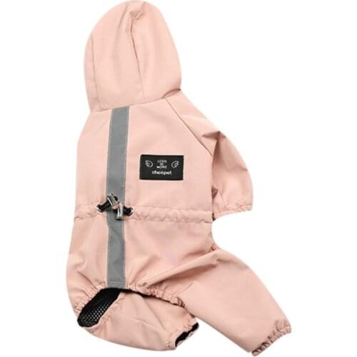 Dog Waterproof Raincoat Solid Hoodie Jacket Slicker Jumpsuit Waterproof Suit Overall For Dogs French Bulldog Pet Rompers