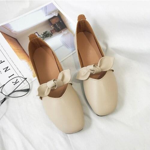 2020 Ladies Flat Shoes New Simple Design Spring Fashion Square Toe Womens Shoes Casual Basis Joker Comfort Women Shoes W33-60