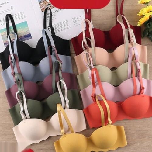 Plus Size Seamless Push Up Bra For Women Tupe Top Sexy Female Underwear Solid Bralette Without Bones Woman Clothes