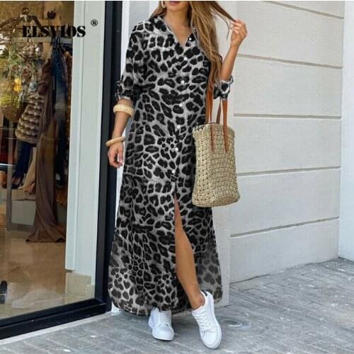 2020 New Women Casual Dresses Elegant Stand-Up Collar A-Line Dress Leopard Tie-Dye Floral Print Autumn Summer Dress Vestidos 5XL