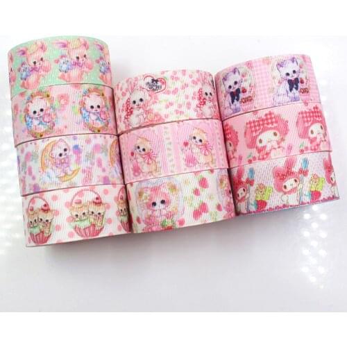 1‘’ 25mm ,10yards カワイイ Kawaii cartoon Printed grosgrain Ribbons,DIY handmade bow cap accessories and decorations,I-19223-448