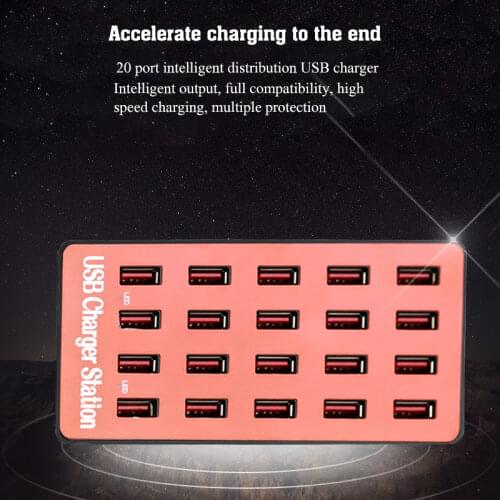 20 Ports USB Hub Desktop Fast Charger Station Charger Power Adapter Smart Quick Wall Charge For Phone Tablet Accessories