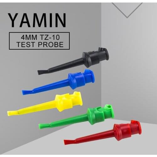 10pcs/lot 4mm Connector Red/Yellow/Blue/Green/Black Copper Nylon Quick Test Clamp Test Hook Welding Wire Type
