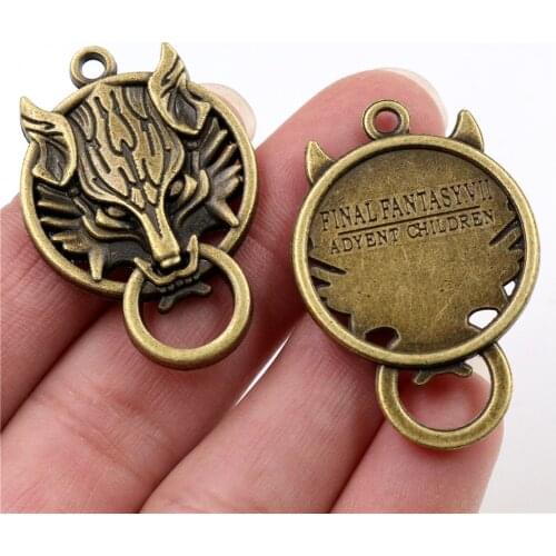 40x26mm 3pcs Antique Bronze Plated Lion Head Handmade Charms Pendant:DIY for bracelet necklace-R4-34