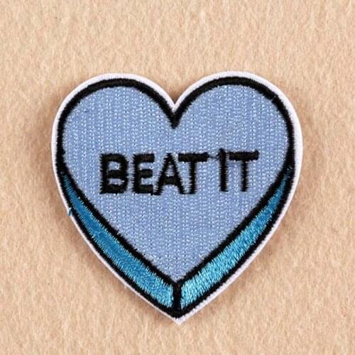 5.1cm Beat It Back Off Go Away Novelty Design Iron On Punk Patch Clothes Patch For Clothing Embroidered Pathces