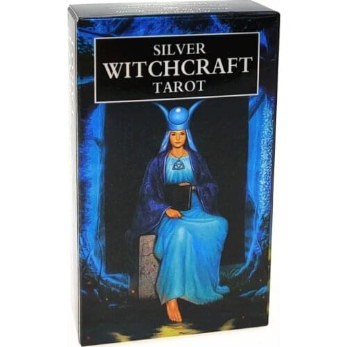 78pcs Silver Witchcraft Tarot Cards English Oracle Divination Fate Game Deck Table Board Games Playing Card With PDF Guidebook