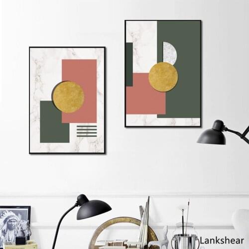 Abstract Scandinavia Marble Canvas Paintings Nordic Posters Prints Modern Luxury Fashion Creative Geometric Pattern Home Decor