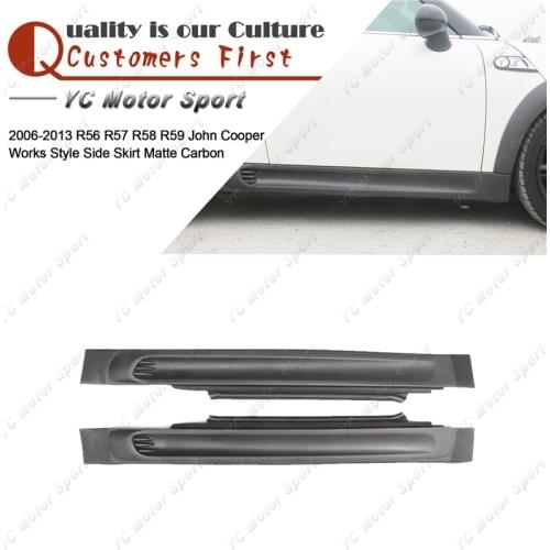 Car Accessories Matte Finish Carbon Fiber John Works Style Side Skirt Fit For 2006-2013 Mini R56 R57 R58 R59 Side Skirt Cover