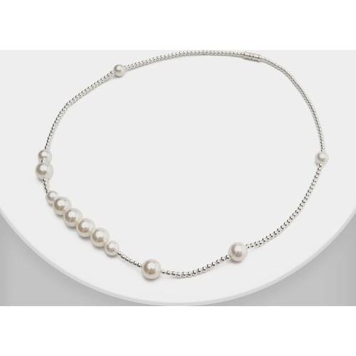 Amorita boutique pearl 925 silver specil locker midium-length necklace