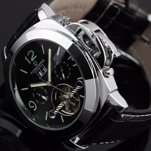 2018 relojes hombre Stainless Steel Sport Tourbillon Watch Automatic Mechanical Steampunk Watches men Casual Clock Silver New