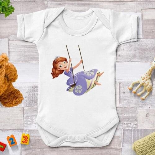 Sofia The Frist Baby Rompers Baby Girl Disney Princess Printed Graphic Clothes Newborn Jumpsuits Bodysuit Harajuku Baby Outfits