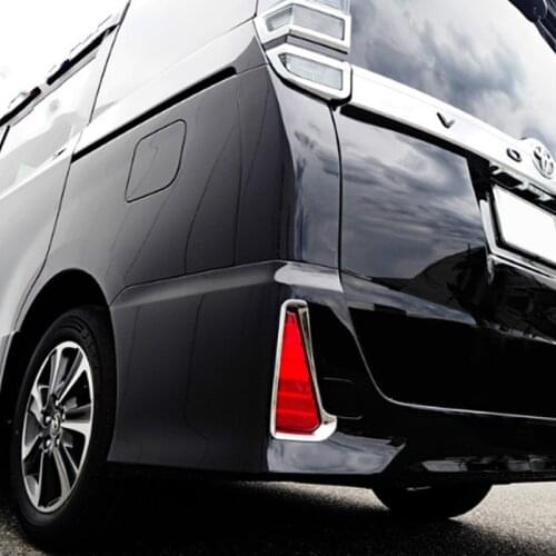 For Toyota Noah Voxy Chrome Rear Bumper Fog Light Lamp Cover 2014 2015 2016 Trim Reflector Foglight Garnish Molding