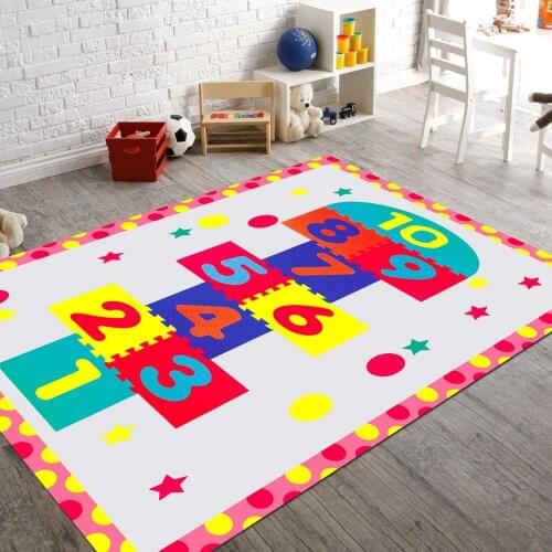 Puzzle And Hopscotch Non Slip Floor Carpet, Teens Carpet