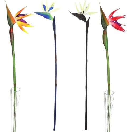 1PCs PU Fake Strelitzia Flowers Bird Of Paradise Artificial Plant 55CM Simulation Flower Wedding Home Decoration Multicolor Vase