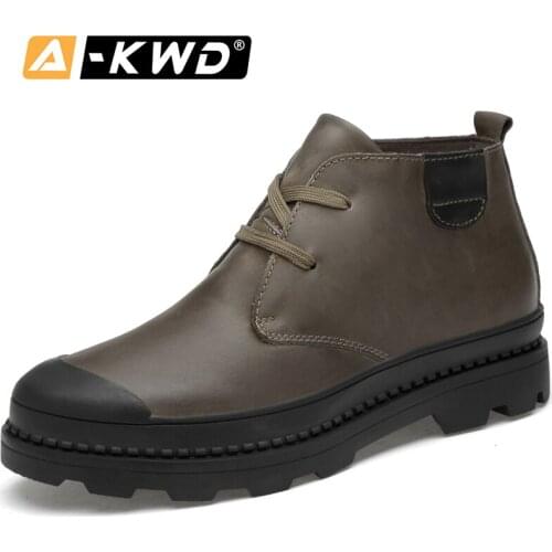 Fashion Men Snow Boots Mens Leather Shoes Men Shoes Winter Warm High Top Sneakers Men Werk Schoenen Lace-up Mens Winter Footwear