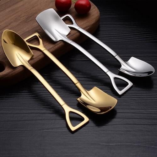 New Design Shape Small shovel Coffee Spoon 304 Stainless Steel 18/10 Small Tea Spoon for Wedding Favors