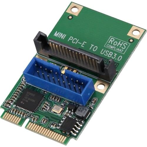 Mini Pci-E To Usb3.0 Adapter Card Mini Pcie To19-Pin 20Pin Usb 3.0 Expansion Card With 15Pin Sata Power Ports For Desktop Pc