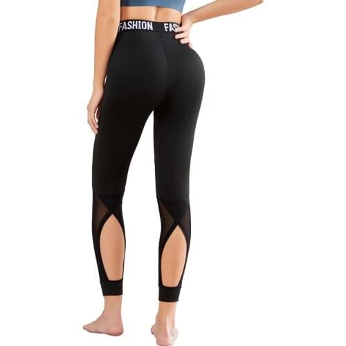Fashion waist hollow out design Leggings Women Yoga Pants High Waist Sport Legging Gym Female Workout Running Sport Pants