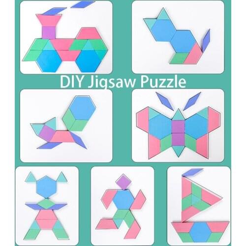 New 150Pcs 3D Macaron-colored DIY jigsaw puzzles in wood Training Toys Baby Montessori Learning Educational Wooden Toy for Kids
