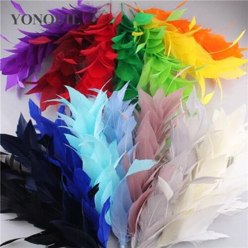 New 6 Bunch Beautiful Turkey Feather Wedding Corsages Feathers Craft For Headdress DIY Home hat Decor Accessories Length 25 CM