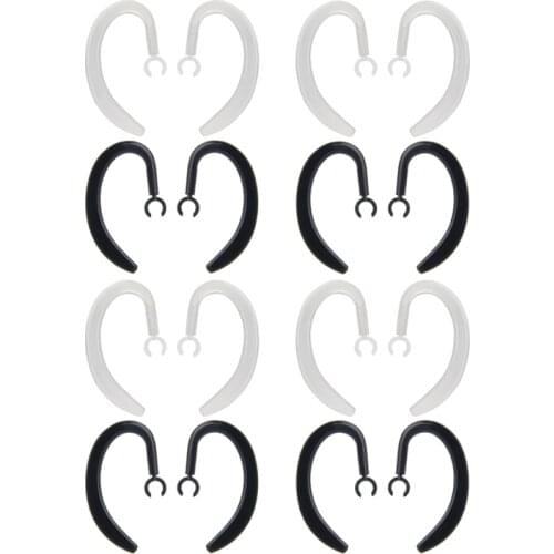 OOTDTY 1Pair 6mm 7mm 8mm 10mm Headphone Accessories Bluetooth Earphone silicone Earhook Loop Clip Headset Ear Hook Black/Clear