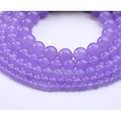 Bulk Wholesale Natural Stone Lavender Jades Beads Round Loose Beads for Jewelry Making 4-12mm Necklace Bracelet DIY