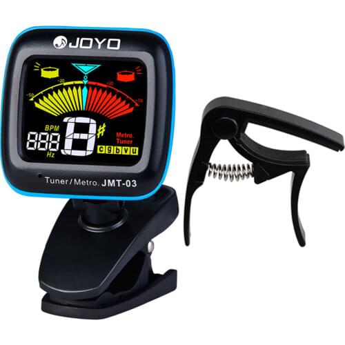 JOYO Clip-on Guitar Tuner Metronome Color Display Digital Guitar Tuner for Acoustic Guitar Bass Ukulele Violin JMT-03
