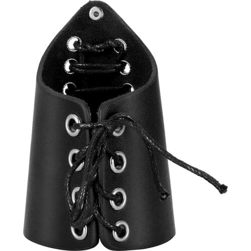 Luxury Durable PU Leather Laces Adjustable Wristband Unisex Protective Arm Bracer