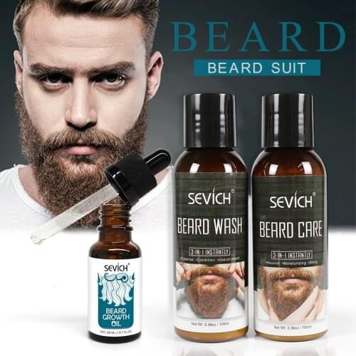 Sevich Beard Care Series Beard Wash Hair Growth Nourishing Enhancer Beard Essence Oil Beard Conditione White Grey Coverage