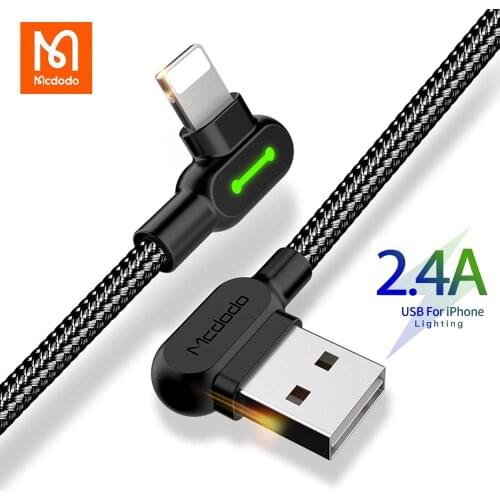MCDODO 2.4A Fast Charging 1.8m USB Cable For iPhone 12 11 Pro Max Xs Xr X 8 7 6s 6 Plus 5s iPad Air mini Phone Charger Data Cord