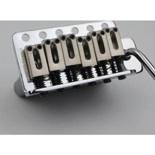 Wilkinson WOV02 6 Screw Type ST Electric Guitar Tremolo System Bridge for Strat Guitar Chrome Silver
