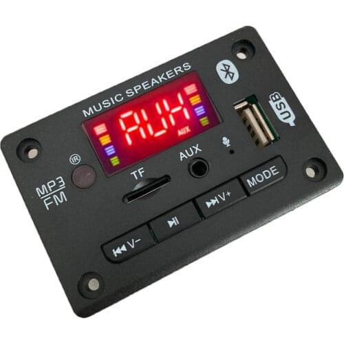 High Quality Music MP3 Player Decoder Hands-free Board 5V 12V Bluetooth 5.0 Car FM Radio Module Support FM TF USB AUX Recorders