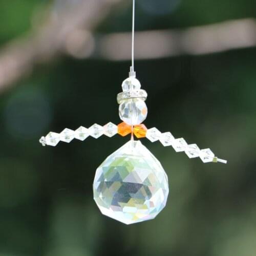 1PCS Handmade Suncatcher Crystal Angel Pendant Window Hanging Ornament Gifts
