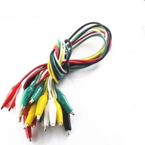 Crocodile entrained line / double head with clip / colored / maintenance wire / 50cm test line / alligator clip 20PCS