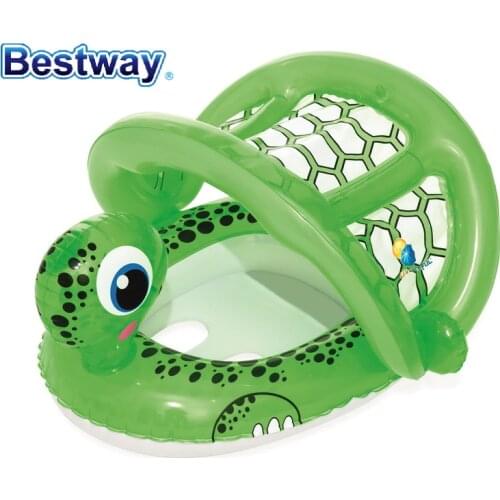 34094 Bestway 74cmx66cm Inflatable Float Swim Ring Turt-shape Baby Floating Seat 29"x26" Floating Turtle Baby Care Seat