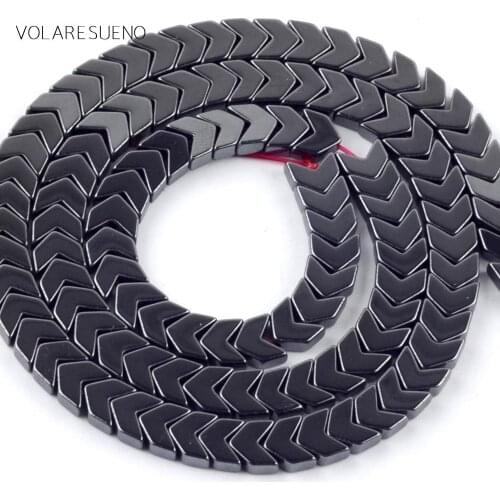 4*2/6*3/3*3/8*3mm Natural Arrow Shape Black Hematite Stone Beads Spacer Loose Beads For Jewelry Making Diy Bracelet Strand 15"