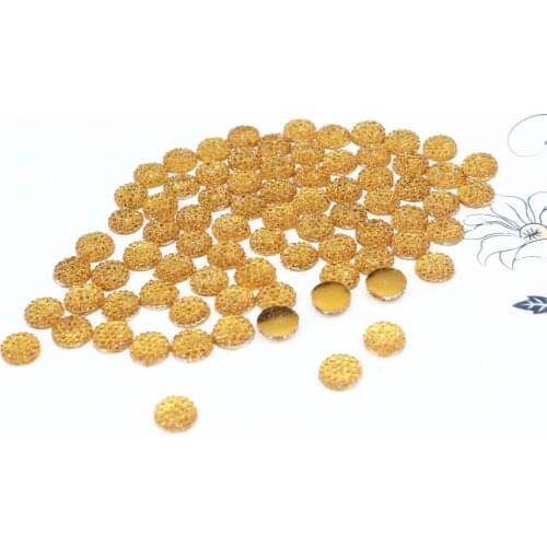800pcs amber yellow color 8mm Faceted Round Cut Flatback Bead for scrapbooking, clothing DIY Art Jelly Glitter Round