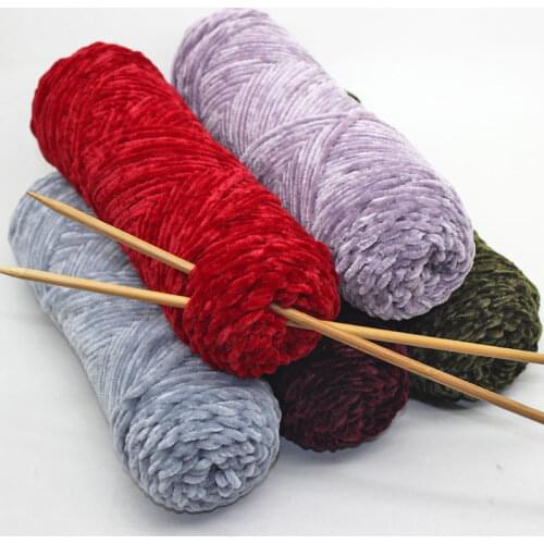 180m Chenille Knitting Yarn Anti-pilling Velvet Yarn Polyester Wool Thick Warm Crochet Hand-Knitting Thread for Cardigan Scarf
