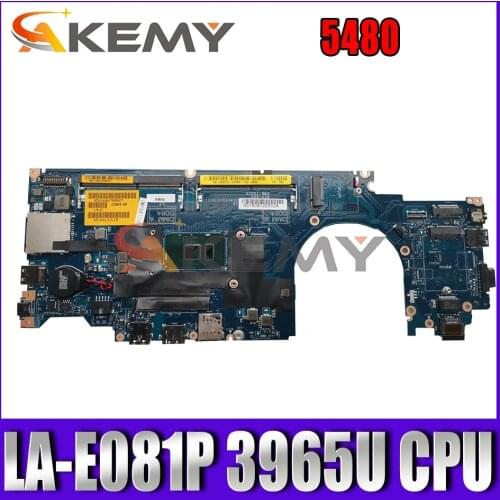 Akemy Laptop Motherboard FOR Dell Latitude 5480 CDM70 LA-E081P 3965U CPU CN-00G7HD 0G7HD TXD2X Mainboard NOTEBOOK PC 100%tested