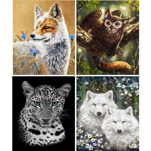 2020 Animals 5D DIY Diamond Painting Full Square Set Diamond Mosaic Embroidery Wolf Art Picture Gift of Rhinestones Home Decor 5