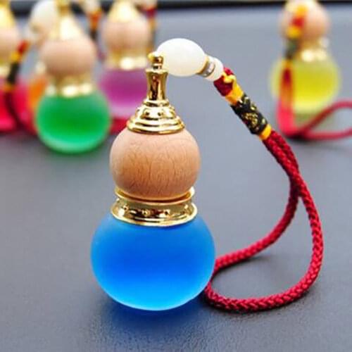 Car Air Perfume Bottle Pendant Empty Glass Bottle For Essential Oil Diffuser Air Freshener Pendant Bottle Gourd Shape Decoration