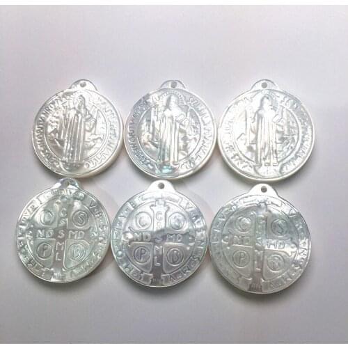 10pcs/lot 21x23x4mmCoin Virgin of Guadalupe Double Size Natural Mother of Pearl Shell Beads Madre Perla Wholesale DIY Jewelry