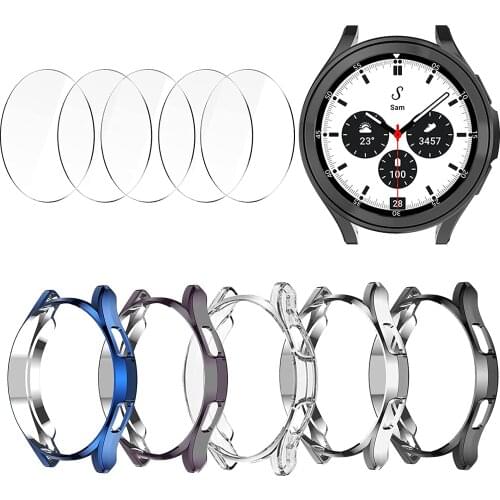 Cover for Galaxy Watch 4 Classic 42 46mm Galaxy Watch 4 40mm 44mm Case Screen Protector TPU Soft Bumper Protection for Galaxy