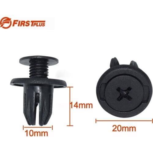 50 x 10mm Black Nylon Push Car Door Trim Panel Rivet Fastener Fender Front Dumper Retainer For Chery QQ